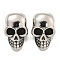 316 Surgical Stainless Steel European Beads, Large Hole Beads, Skull, Antique Silver, 23x14x15mm, Hole: 9mm