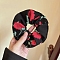 Rose Pattern Cloth Hair Ties, Hair Accessories for Women Girls, Black, 60mm