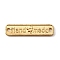 Alloy Connector Charms, Rectangle with Word Handmade, Light Gold, 25.5x6x1.5mm, Hole: 1.4mm