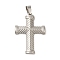 Non-Tarnish 304 Stainless Steel Pendants, Corss Charm, Stainless Steel Color, 45x31x4mm, Hole: 7x5mm