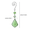 Glass Leaf Hanging Ornaments, Suncatchers for Home Outdoor Decoration, Medium Sea Green, 146mm