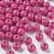 Opaque Acrylic Beads, Round, Camellia, 8x7mm, Hole: 2mm