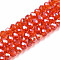 Electroplate Glass Beads Strands, AB Color Plated, Faceted, Rondelle, Orange Red, 3.5~3.8x3mm, Hole: 0.4mm, about 113~115pcs/strand, 12.80~12.99 inch(32.5~33cm)