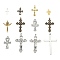 Tibetan Style Alloy Pendants, Cross, Mixed Style, Cross, Mixed Color, 18~76x10~59x1.5~6mm, Hole: 1~5mm