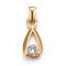 304 Stainless Steel Pendants, with Cubic Zirconia, teardrop, Clear, Golden, 17x8.5x3mm, Hole: 5x3mm