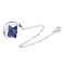 Natural Lapis Lazuli Pointed Dowsing Pendulums, with Platinum Brass Findings, Star, 205mm