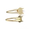 Iron Alligator Hair Clip Findings, for Enamel, Cat Shaped, Light Gold, 75x30mm