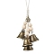 Iron Bell Wind Chimes, Witch Bells for Door Knob, Wood Beads & Alloy Charms and Cotton Cord Home Hanging Ornaments, Star, 250mm, bell: 36x38mm, flat round: 20.5x17x1.5mm