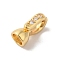 Brass Micro Pave Clear Cubic Zirconia Fold Over Clasps, Real 18K Gold Plated, 12.5x5.5x6.5mm, Hole: 3x1mm