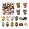 Fashewelry 32Pcs 16 Styles Tibetan Style Alloy Beads, Skull, Mixed Color, 2pcs/style