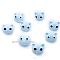 Polymer Clay Beads, Cats, Light Sky Blue, 16mm