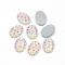 Resin Cabochons, Bottom Silver Plated, AB Color Plated, Oval, White, 18x13x2.5mm