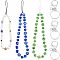 Olycraft 3Pcs 3 Style Glass Pearl & Lampwork & Glass Seed Beads Mobile Straps, with Evil Eye Resin Beads, Nylon Thread and Alloy Keychain Clasp Findings, Mixed Color, 17.5~20.5cm, 1pc/style