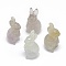 Natural Fluorite Sculpture Display Decorations, for Home Office Desk, Rabbit, 17~19x17~18.5x32~37mm