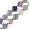 Natural Fluorite Beads Strands, Faceted, Rhombus, 11x11x5mm, Hole: 0.9mm, about 31pcs/strand, 15.83~16.22''(40.2~41.2cm)