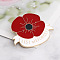 Veteran Poppy Badge: Unique Military Style Emblem for Patriotic Fashion Statement, Dark Red