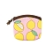 Mini Cartoon Pattern Coin Purse, Portable Keys Holder, Cotton Wallet with Zipper, Rectangle, Lemon, 9x10cm