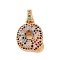 Brass Micro Pave Cubic Zirconia Pendants, Real 18K Gold Plated, Colorful, Letter Q, 18.5~24x12.5~25.5x5~5.5mm, Hole: 5x3mm