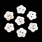 Freshwater Shell Buttons, 2 Hole, Flower, Floral White, 17.5x17.5x2.5mm, Hole: 1.8mm