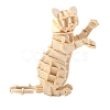 Cat DIY Wooden Assembly Animal Toys Kits for Boys and Girls WOCR-PW0007-03-1