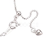 Rhodium Plated 925 Sterling Silver Ball Link Chain Necklaces NJEW-N054-16P-2