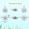 12Pcs 430 Stainless Steel Small Flower Connector Charms & Pendants JX240A-2