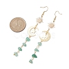 Natural Mixed Stone Moon Dangle Earrings EJEW-JE06052-3