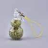 Transparent Glass Wishing Bottle Pendant Decoration HJEW-K033-B07-1