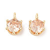 Brass Micro Pave Cubic Zirconia Charms KK-C051-39G-01-1