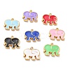 Golden Brass Enamel Pendants KK-P197-08G-1