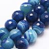 Faceted Natural Agate Beads Strands G-F344-38-14mm-1