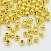 4mm Golden Color Brass Round Spacer Textured Beads X-EC247-G-1