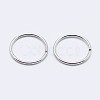 Rhodium Plated 925 Sterling Silver Open Jump Rings STER-F036-02P-0.6x4mm-2