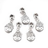 Antique Silver Plated Alloy European Dangle Charms MPDL-L028-04AS-1