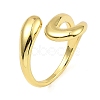 Rack Plating Brass Hollow Teardrop Open Cuff Rings X-RJEW-D009-01G-1