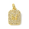 Rack Plating Brass Micro Pave Clear Cubic Zirconia Charms KK-G501-01M-G-1