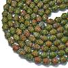 Natural Unakite Beads Strands G-K389-D07-01-3