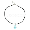 Angel Shape Alloy with Glass Pendant Necklaces NJEW-JN04560-04-4