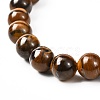 Natural Tiger Eye & Lava Rock & Synthetic Hematitie Beads Stretch Bracelet Set BJEW-JB07030-9