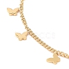 Ion Plating(IP) 304 Stainless Steel Butterfly Charm Anklet with Curb Chains for Women  AJEW-A046-03G-2