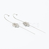 Brass Micro Pave Clear Cubic Zirconia Ear Wrap Crawler Hook Earrings EJEW-H125-01P-2