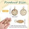 5Pcs Brass Micro Pave Colorful Cubic Zirconia Pendants ZIRC-SZ0003-25-7