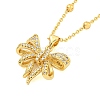 Brass Micro Pave Clear Cubic Zirconia Pendant Necklaces NJEW-M220-04D-G-1