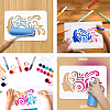 PET Hollow Out Drawing Painting Stencils DIY-WH0421-0013-4