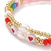 2Pcs 2 Style Glass Seed Stretch Beaded Bracelets Set BJEW-JB07666-5