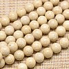 Natural Fossil Round Beads Strands X-G-I108-8mm-1