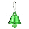 3Pcs 3 Colors Christmas Themed Iron Bell Pendant Decorations HJEW-JM02196-3