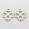 Tarnish Resistant Filigree Clover 304 Stainless Steel Links connectors STAS-N015-09-1