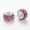 Polymer Clay Rhinestone European Beads CPDL-E038-04-1