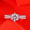 Rhodium Plated 925 Sterling Silver Micro Pave Cubic Zirconia Adjustable Rings AJEW-U007-14P-4